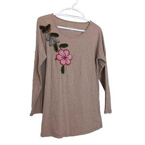 Cottagecore Floral Embroidered Chanel Small 97% Cotton Soft Surroundings